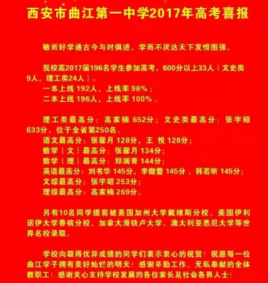 西安市53中高考升学率（西安53中高考成绩）