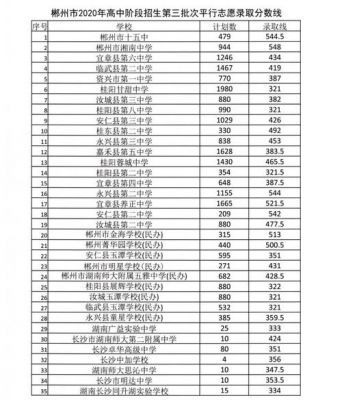 郴州高中升学率（今年郴州各高中的录取分数线）