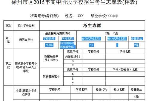 徐州中考志愿填报怎么填（徐州中考志愿填报怎么填报）