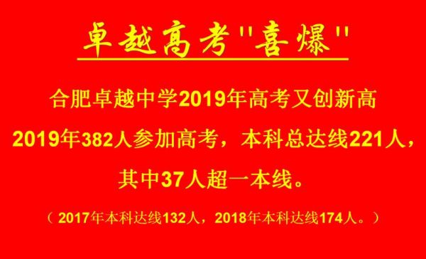 合肥卓越高中升学率（合肥卓越高中2020年录取线）