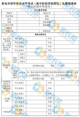 即墨区中考志愿填（即墨区中考志愿填报预填表）