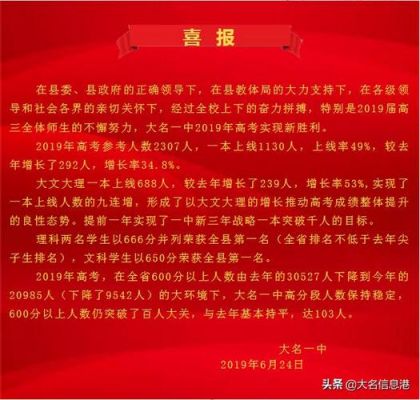 大名县老一中升学率（大名县老一中2020中考分数线）