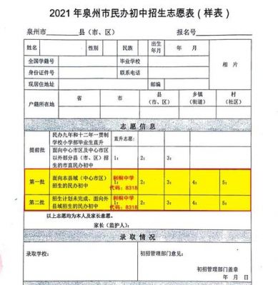 2014年泉州中考志愿表（泉州中考志愿录取查询）